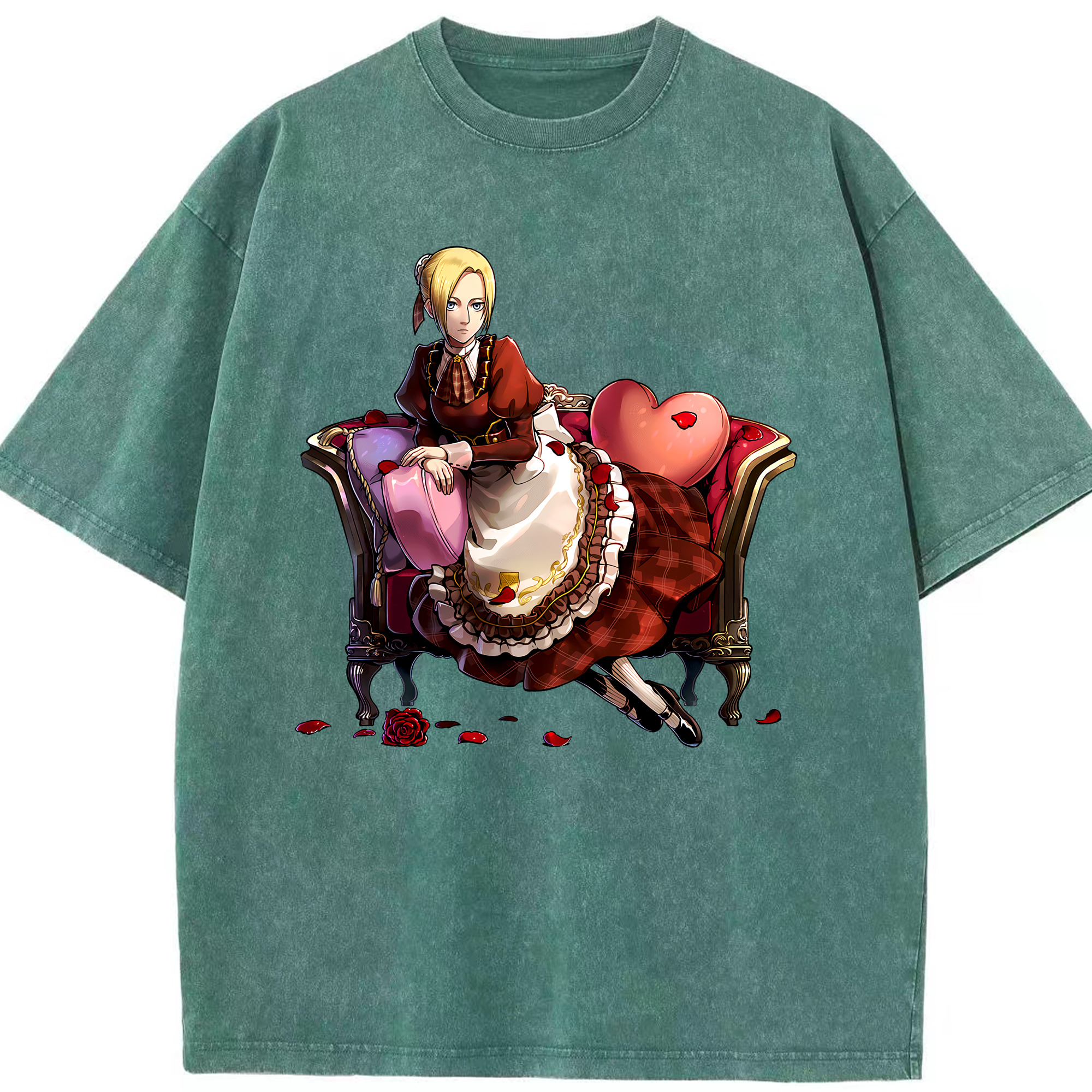 （画像用） 進撃の巨人 アニ・レオンハート Attack on Titan Annie Leonhart 綿100% ヴィンテージ風 半袖Tシャツ（フロントプリント）